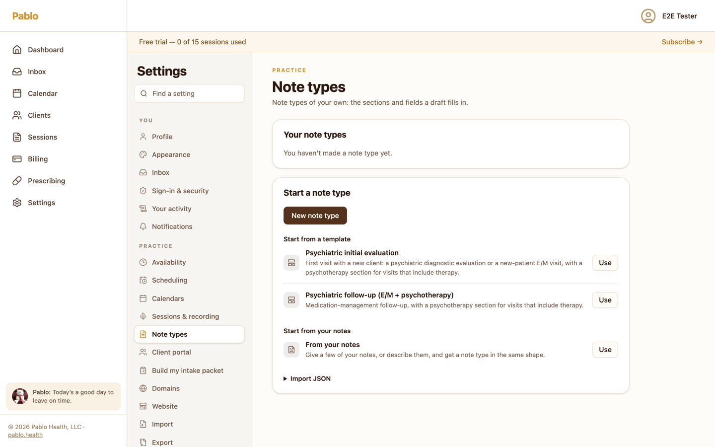 Note types